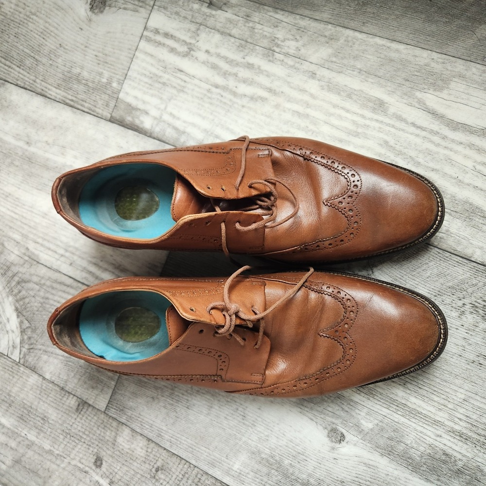 Cole Haan Men Size 10.5 M Grand OS Wingtip Oxford Leather Shoes Brown C20322 - Picture 3 of 8